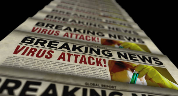 istock Virus attack breaking news – newspaper printing press 1209713184