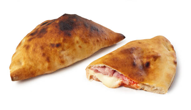 calzone - pizza pastry crust stuffed cheese stock-fotos und bilder