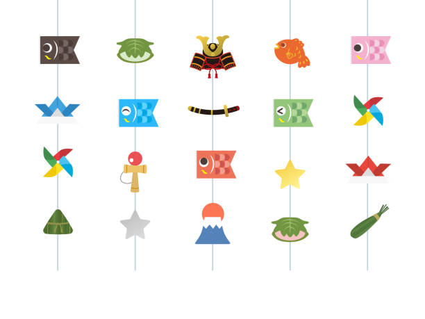 Children's Day It is an illustration of a Children's Day. colorful paper windmill toy stock illustrations