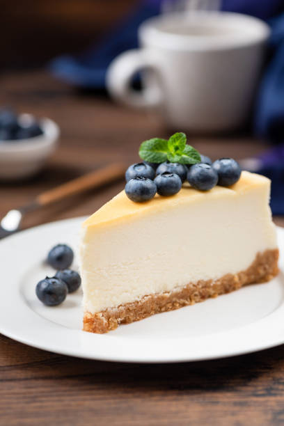 istock Slice of cheesecake topped with blueberries 1209716486