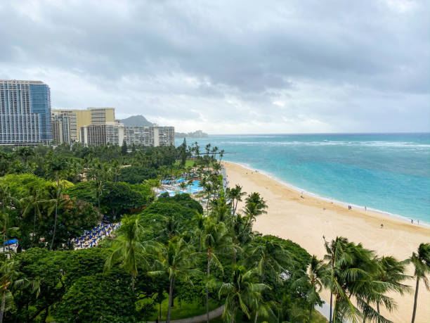 istock Stormy Waikiki Beach, Hawaii 1209718851