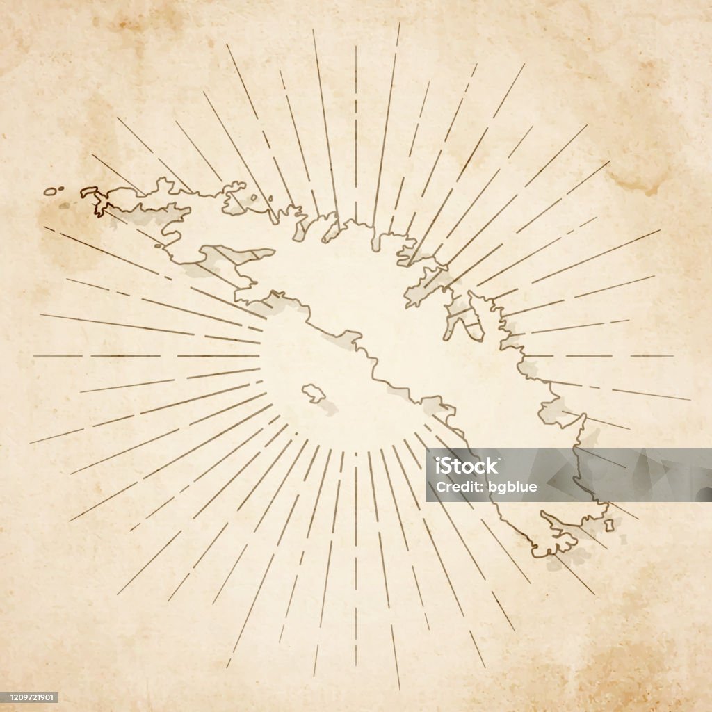 Und Die Südlichen Sandwichinseln Karte Im Retrovintagestil