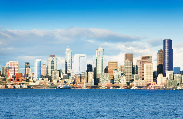 istock Panorama of Seattle busy downtown over Elliot bay 1209722342