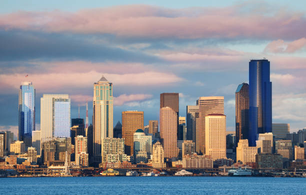 istock Waterfront downtown skyline view in Seattle WA USA 1209722377