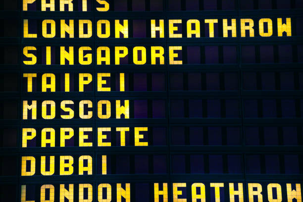 istock Timetable in airport destination schedule board 1209722668