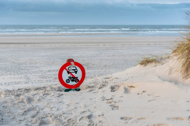 istock Driving ban on Blavand beach, Denmark 1209723984