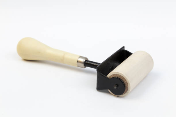 Wood Roller For Screen Printing Stock Photo - Download Image