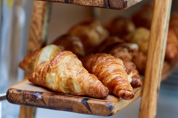 istock Croissants wooden stand 1209729687