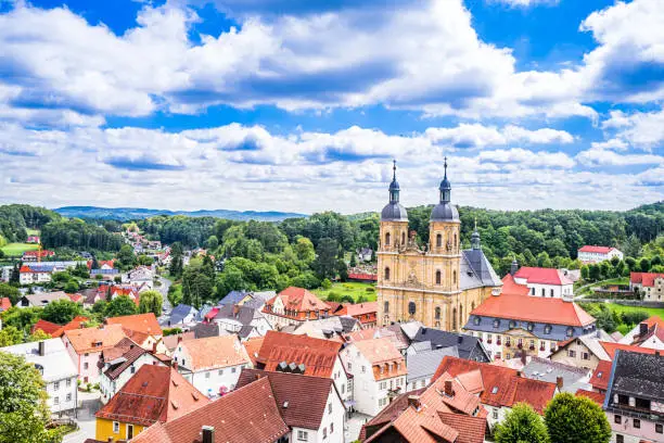 Panorama of the City Goessweinstein in the Franconia Switzerland, Germany, Bavaria.