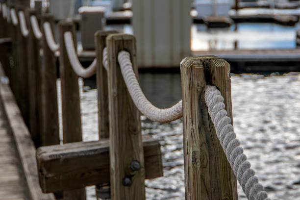 istock Rope barrier supported by wooden beams 1209734026