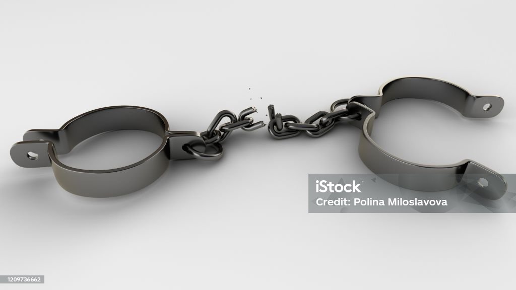 Rejected Shackles Broken Shackles Isolated On White Background 3drendering Stock Photo ...
