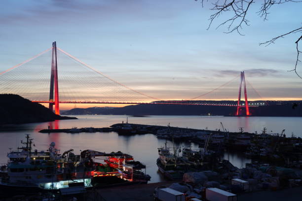 istock Istanbul bosphorus bridge at night, Yavuz Sultan Selim Bridge with long exposure shot. 1209739261