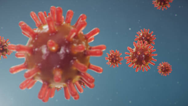 istock Chinese pathogen called Coronavirus or Covid-19, as a type of flu. Outbreak of coronavirus, which leads to death. Concept of a pandemic that infects the lungs, i.e. atypical pneumonia. 3D illustration 1209742447