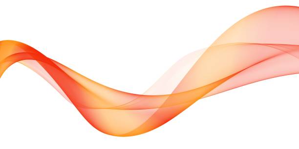 istock Abstract smooth color wave . Curve flow orange motion illustration 1209742826