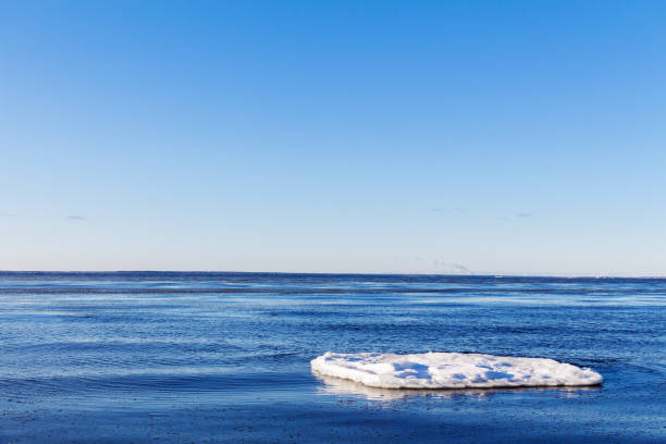 Ice covering an ocean bay. Picture from Lomma, southern Sweden