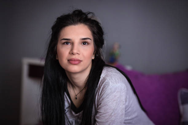 Portrait of a beautiful girl with piercing