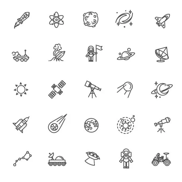 Vector illustration of Astronomy, Astrology and Space icons