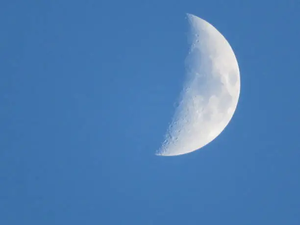 Photo of Waxing Crescent Moon in the Daylight