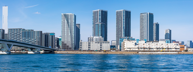Tokyo waterfront landscape under the blue sky