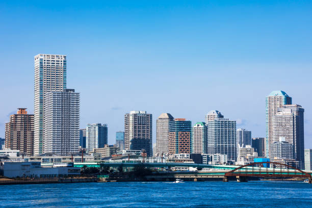 Photographing the Tokyo waterfront landscape under the blue sky９ Tokyo waterfront landscape under the blue sky groyne photos stock pictures, royalty-free photos & images