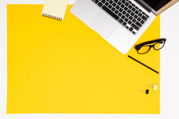 istock School and office supplies lie neatly on a yellow background 1209763572