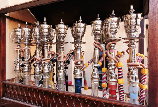 Shisha pipes hookah Shisha pipes hookah in Dubai Marina hubblybubbly stock pictures, royalty-free photos & images