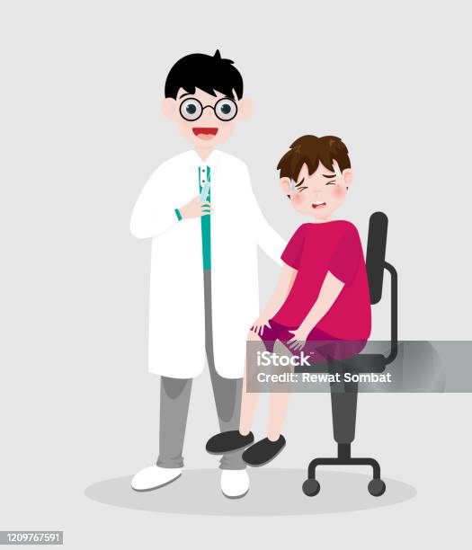 Ilustración de Médico Inyectando Vacuna En Niño Enfermo Aislado En El Fondo Ilustración Vectorial En Estilo Plano De Personajes De Dibujos Animados y más Vectores Libres de Derechos de Adulto - iStock Ilustración de Médico Inyectando Vacuna En Niño Enfermo Aislado En El Fondo Ilustración Vectorial En Estilo Plano De Personajes De Dibujos Animados y más Vectores Libres de Derechos de Adulto - iStock