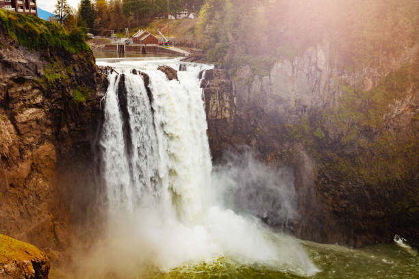 istock Snoqualmie Falls waterfall closeup Washington, USA 1209768395