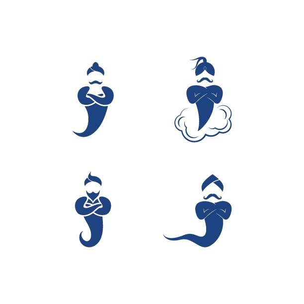 ilustrações, clipart, desenhos animados e ícones de ilustração do logotipo genie - genie