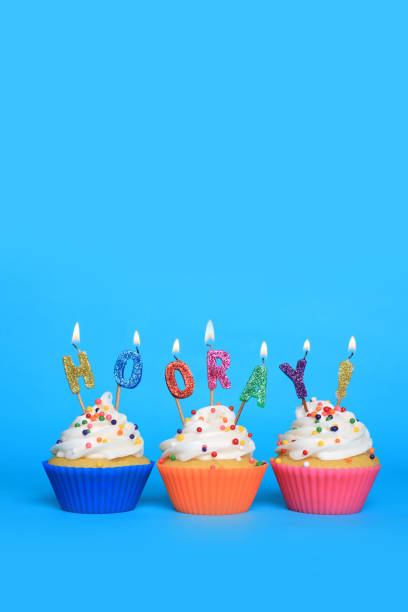 istock Cupcakes With Candles That Say Hooray 1209772133