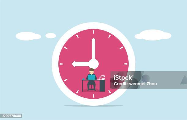 Overwork Clock Overworked Stock Illustration - Download Image Now - Time, Clock Face ...