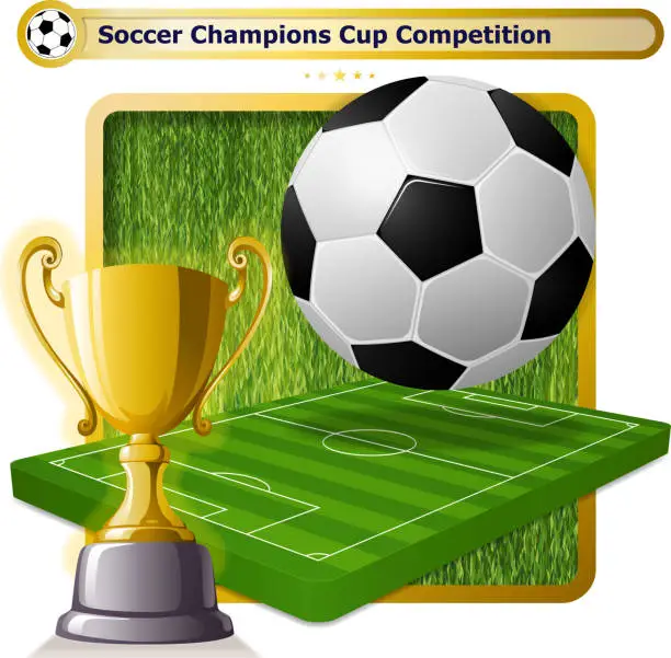 Vector illustration of Soccer Champions Cup Competition Symbol