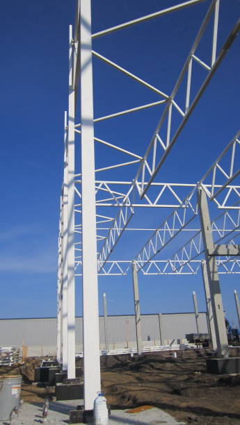 istock Installation of a steel farm building 1209803033
