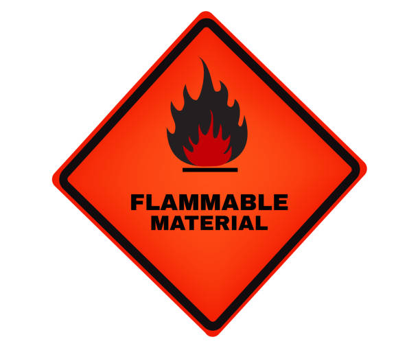istock Accident prevention signs, flammable material sign, beware and careful rhombus Sign, warning symbol, vector illustration.2 1209806602
