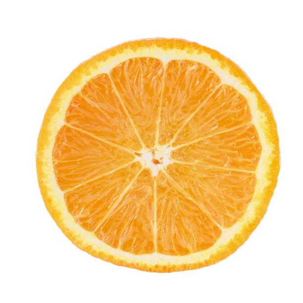 istock Isolated citrus slices of orange on a white background 1209812833