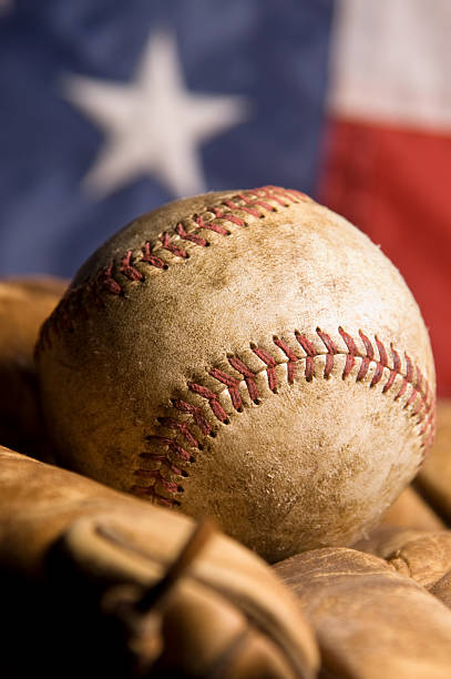 istock Vintage Baseball and Glove 120981583