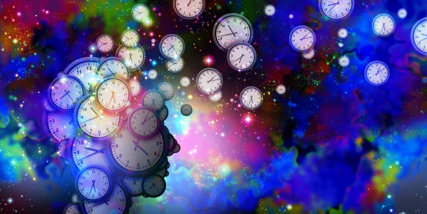 Time Time passing concept as a countdown or managing a schedule or deadline with 3D illustration. time machine photos stock pictures, royalty-free photos & images