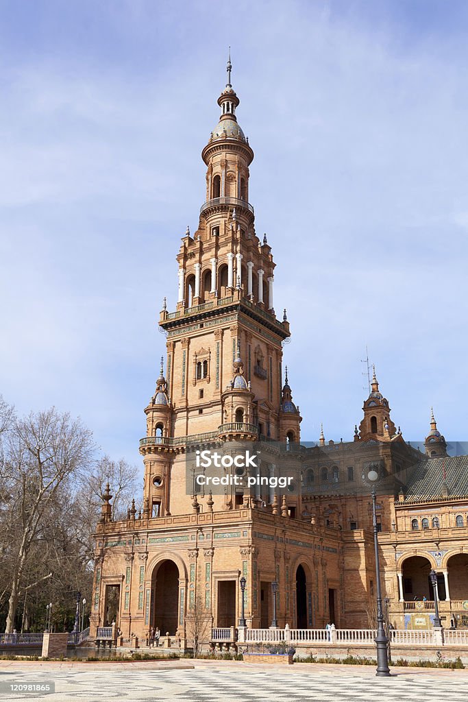 Пласа-де-Эспана в Севилье - Стоковые фото Парк Марии Луизы роялти-фри