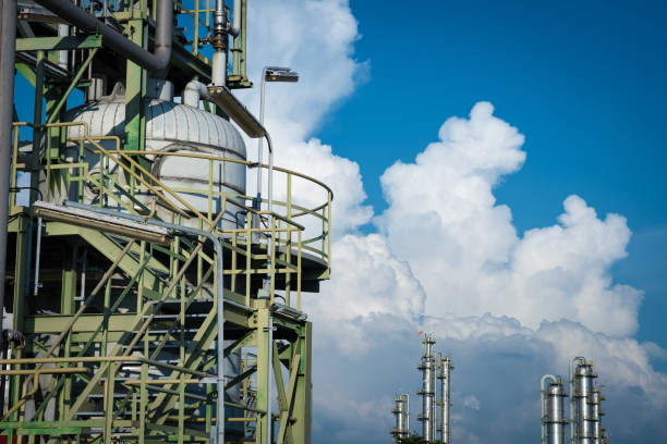istock Chemical plant in the blue sky day. 1209819702