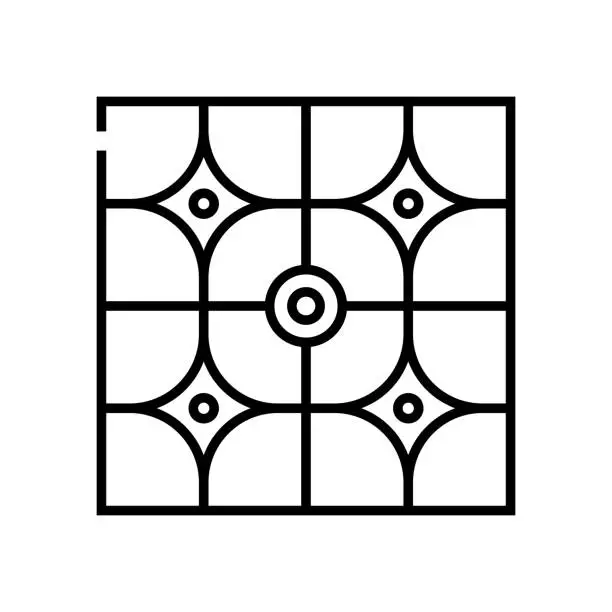Vector illustration of Paquet patterns line icon, concept sign, outline vector illustration, linear symbol
