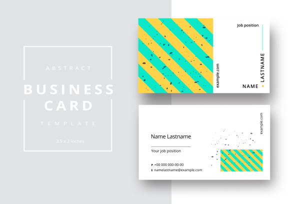 istock Trendy minimal abstract business card template. Modern corporate stationery id layout with geometric pattern. Vector fashion background design with information sample name text. 1209825235