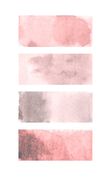 istock Set with watercolor splashes isolated on white background. Watercolor empty stickers for your text 1209825242