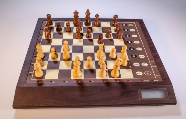 istock Top down view of chess pieces on an electronic chess board 1209829889