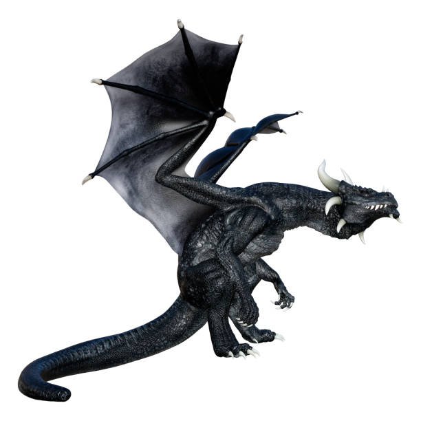 istock 3D illustration fantasy dragon on white 1209829998