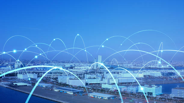 istock Industrial technology concept. Communication network. INDUSTRY 4.0. Factory automation. 1209830969