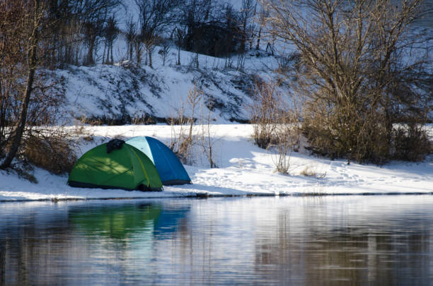 istock Winter camp on the Lake shore 1209832022