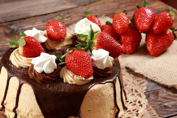 istock Strawberry Cake for afternoon tea party 1209832548