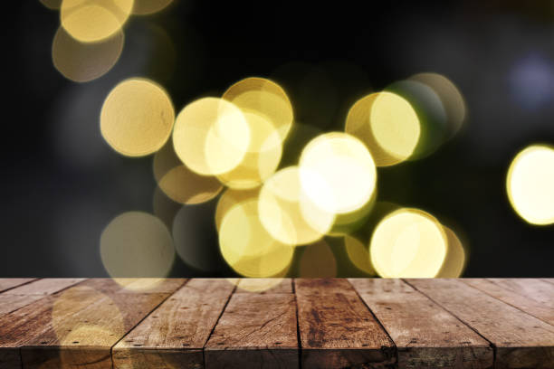 istock Empty wooden table with Blur Background, for your photo montage or product display, Space for placing items on the table, Mock up for display of product. 1209832838