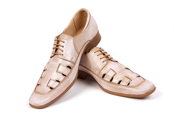 istock Beige male shoes 120983384