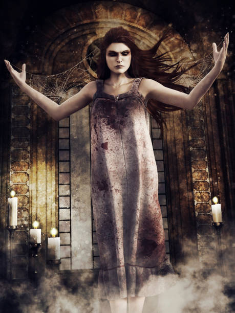 istock Ghost girl in an old temple 1209834813